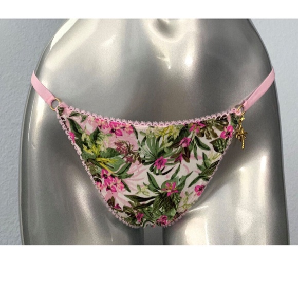 Victorias Secret Nwt Cotton Blend Stretch Palm Charm String Bikini Panty Sexy - Picture 3 of 5